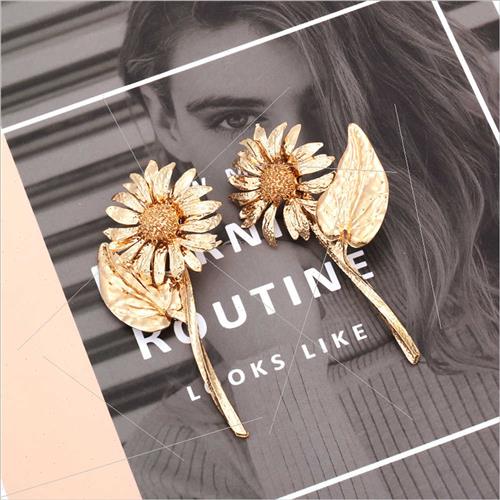 personaly exaggerated alloy sunflower earrings ZA fashion te - 图1