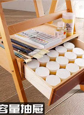 Beech wood art students special drawer easel display folding