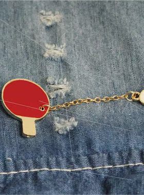 fashion creative sports wind ping pong brooch shirt clothing