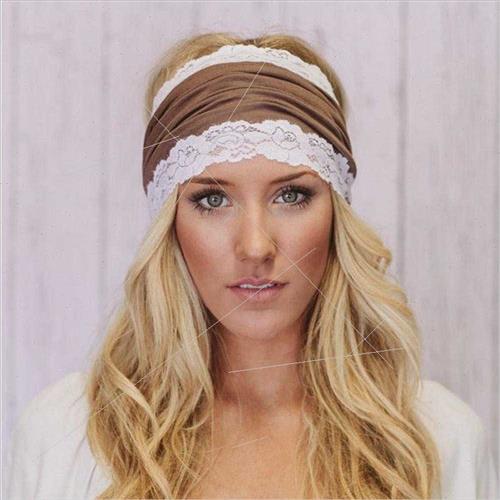 Parent-child  women hair bands bohemian wind lace edge sport - 图2