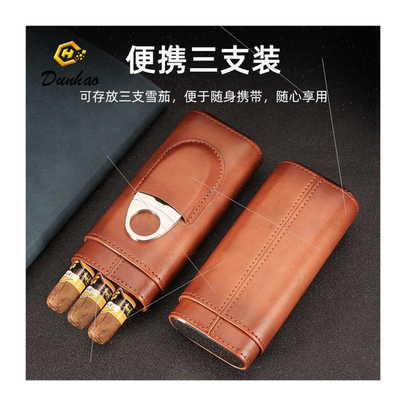 New Cigar Sleeve Cigar Case Portable Cedar Humidor 3pcs Ciga - 图3