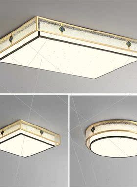 Copper faceted workshop new chinese ceiling lamp living room