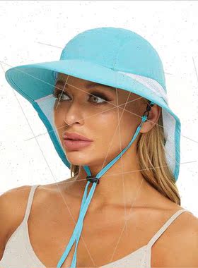 Quick-drying hat women sun hat outdoor UV sun screen sun scr