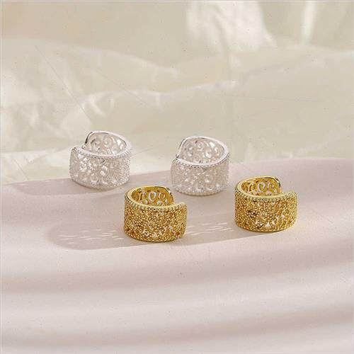 Tang grass pattern earrings whout ear holes hollowing woven - 图1