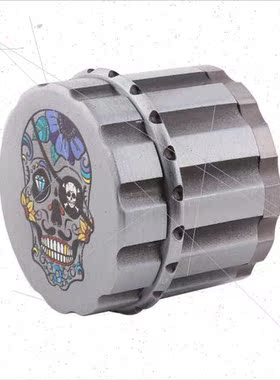 Zinc Alloy Grinder Color Printing Craft Skull 3 layers 55MM