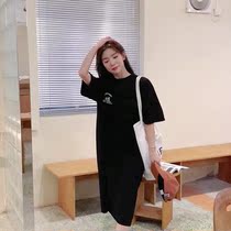 Gestational dress for pregnant women with summer slim fit loose large size 2022 summer dress new Korean version of the slim fit not to be a T-shirt dress