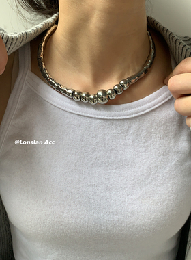 LonslanAcc圆球拼接质感项链