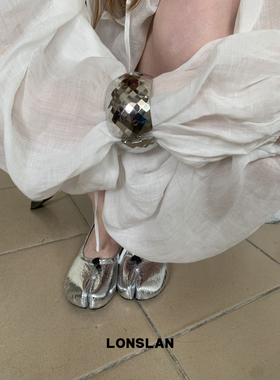 LONSLAN ACC 2025ss个性欧美风潮流弹簧纹理亮面金属手镯