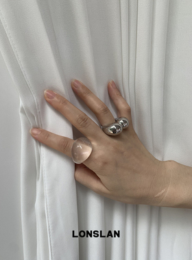 LONSLAN ACC 2025ss设计感桃心立体重工戒指百搭食指戒