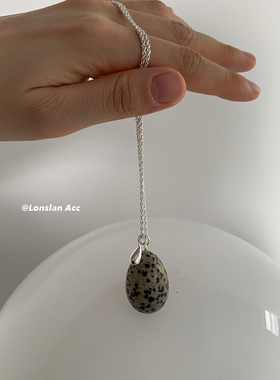 LonslanAcc椭圆石头点缀项链女
