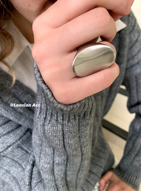 LONSLANACC切片重工做旧银戒指