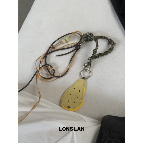 LONSLAN ACC 2025ss重工编织彩色编织绳绑带项链吊坠长款配饰 - 图3