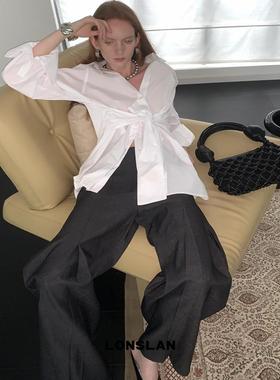 LONSLANACC银色金属圆形串珠项链