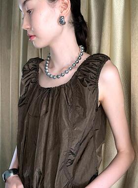 LONSLANACC亮面金属圆珠拼接项链