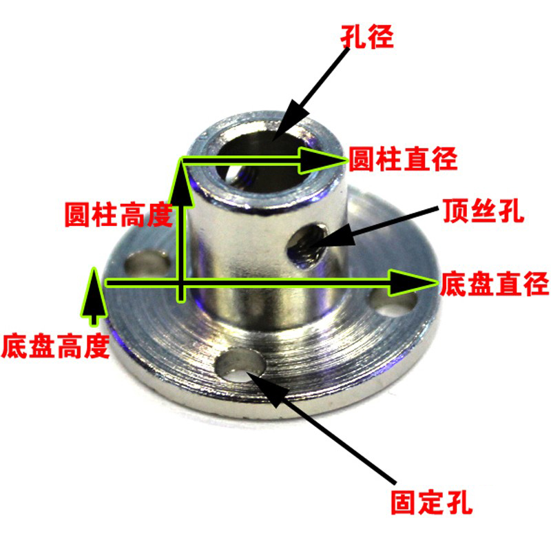 法兰联轴器固定配件金属导向轴刚性法兰盘高硬度光轴支座多规格 - 图1