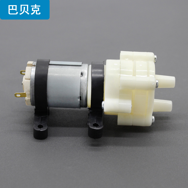 R385隔膜泵黑色五头胶抽水机 diy微型茶具机 6V-12V 直流水泵水管 - 图2