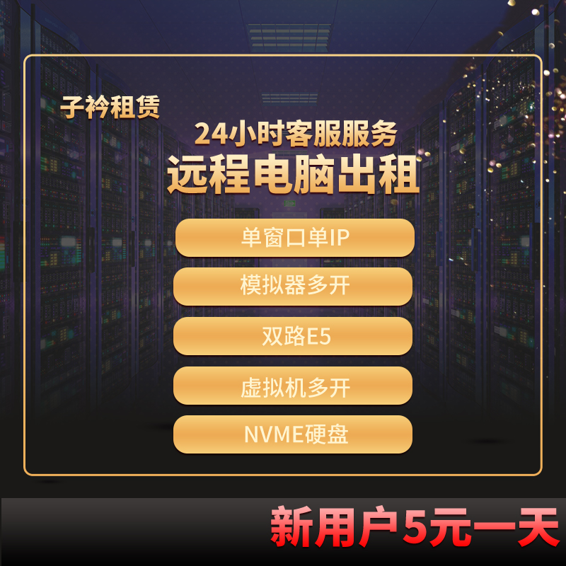 远程云电脑服务器出租E3E5单双路虚拟机游戏模拟器多开单窗口单ip-图0