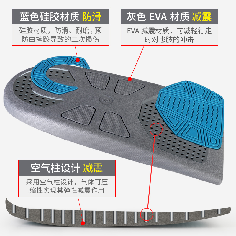 康复踝关节固定支具跖骨基底骨折护具跟腱靴充气助行靴脚踝护踝鞋-图2