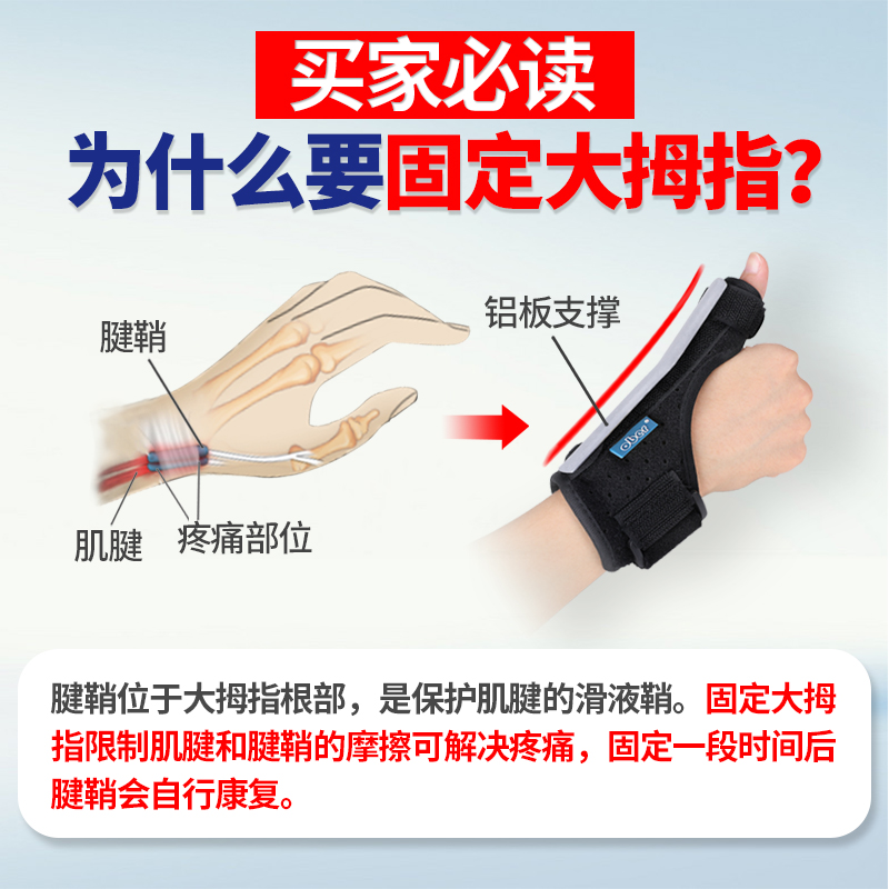 腱鞘炎囊肿医用护腕女大拇指护具妈妈手腕固定指套手指扭伤手套,淘宝优惠券,粉丝福利购,淘宝优惠卷