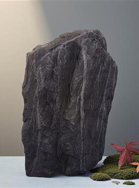 户外彷真假石头造景英德石玻璃纤维青龙石雕塑落地摆件转角橱窗装
