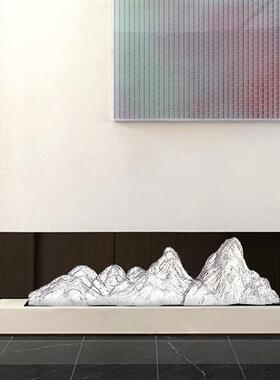 别墅庭院透明树脂假山雕塑样品屋展示中心样板房风水景摆件工艺术