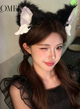Lolita毛绒猫耳发箍cosplay装饰