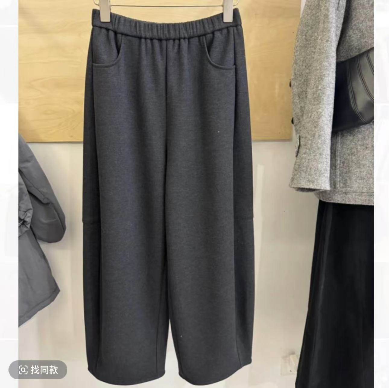 冬季新款松紧腰加绒休闲裤女宽松香蕉裤软糯奶奶裤显瘦阔腿裤子,淘宝优惠券,粉丝福利购,淘宝优惠卷