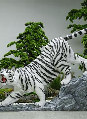 仿真老虎雕塑摆件大型发光动物模型玻璃钢户外假山园林景观装饰品