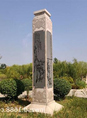户外景观花岗岩柱子图片广场大理石柱子制作公园石材柱子多少钱