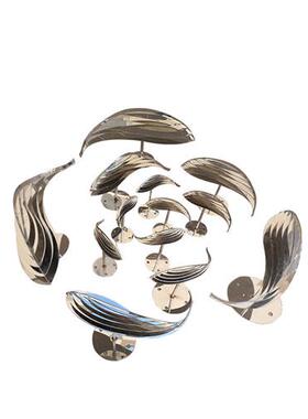 不锈钢小鱼雕塑金属抽象镂空镜面鱼群园林别墅水景创意装饰品摆件