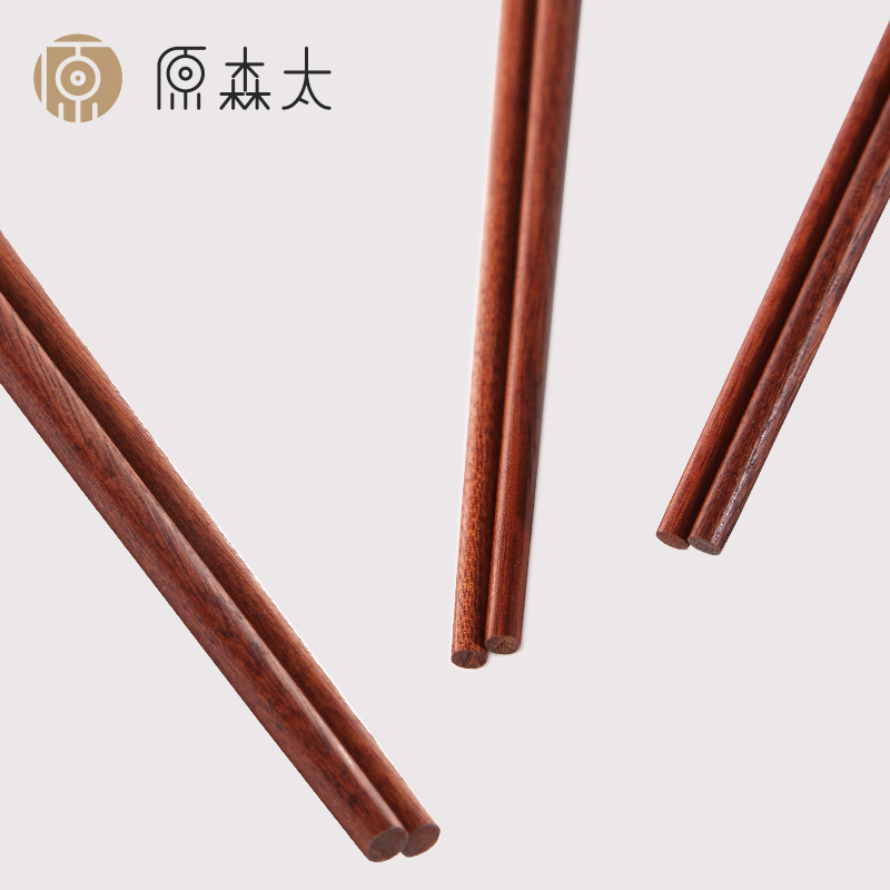原森太红檀木实木中式筷子家用无漆无蜡少儿筷子10双装厂家-图0