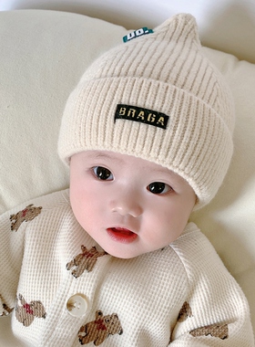 秋冬季婴儿帽子纯棉加厚新生可爱