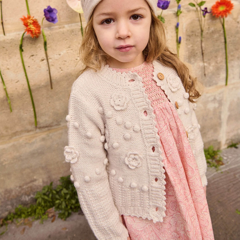 现货 秋冬季新款花朵刺绣女童套头针织开衫外套精致儿童长袖毛衣,淘宝优惠券,粉丝福利购,淘宝优惠卷