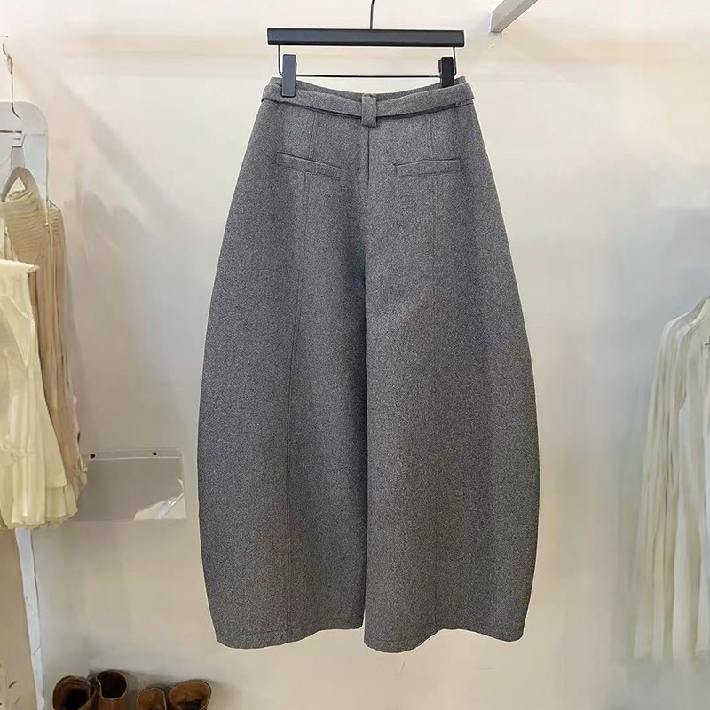欧货高腰显瘦毛呢直筒休闲裤女秋冬新款宽松简约百搭阔腿九分裤,淘宝优惠券,粉丝福利购,淘宝优惠卷