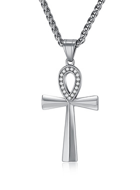 简约埃及安卡镶钻项链复古生命之符吊坠轻奢高级感百搭锁骨链饰品