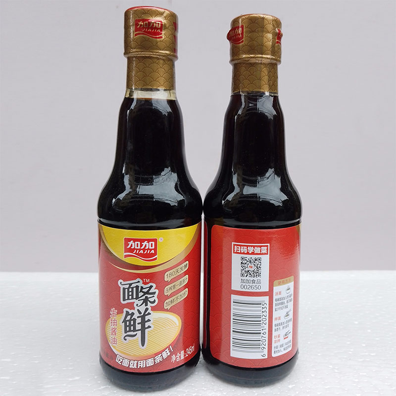 加加面条鲜245ml*3瓶吃面专用生抽原汁酿造提鲜酱油烹调佐餐调料 - 图0