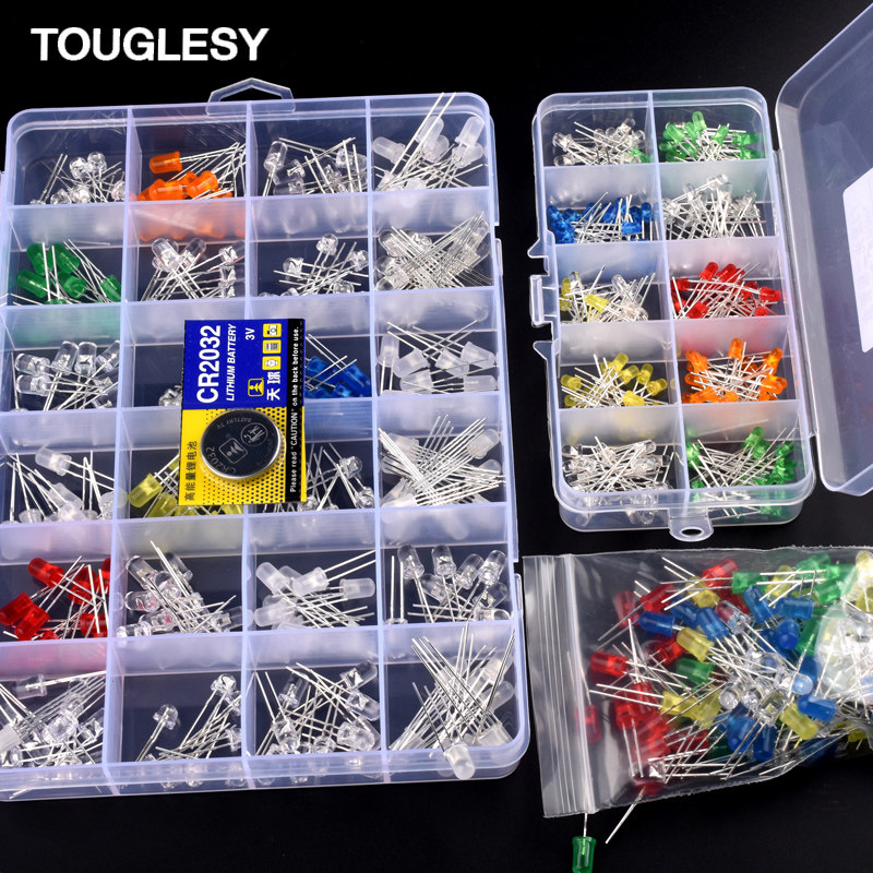 3MM/5MM发光二极管包 LED灯元件包 红绿橙黄蓝色白雾状袋装/盒装,淘宝优惠券,粉丝福利购,淘宝优惠卷