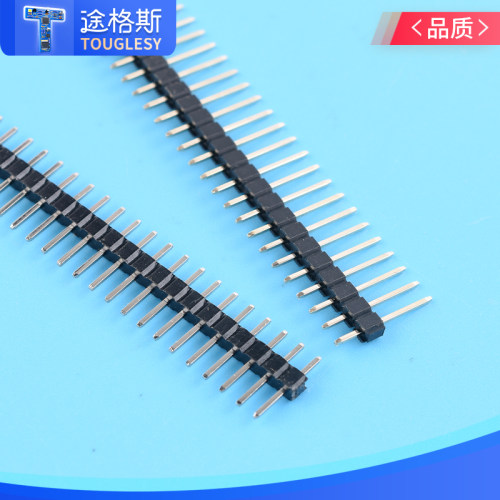 单排针 双排针 黑色2.0mm间距1*40P插针 2*40P直针/弯针 铜排针 - 图1