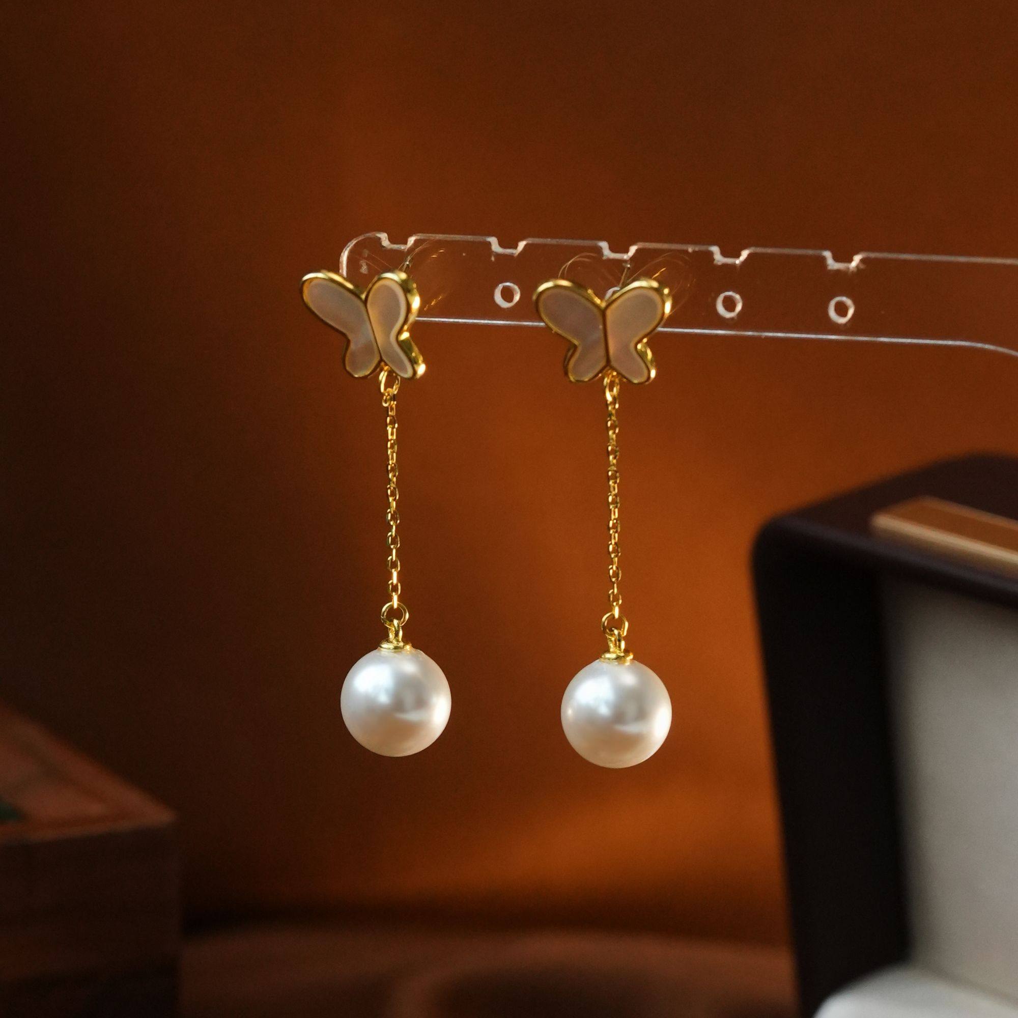 蝴蝶长流苏耳钉气质轻奢百搭简约精致秋冬新款,淘宝优惠券,粉丝福利购,淘宝优惠卷