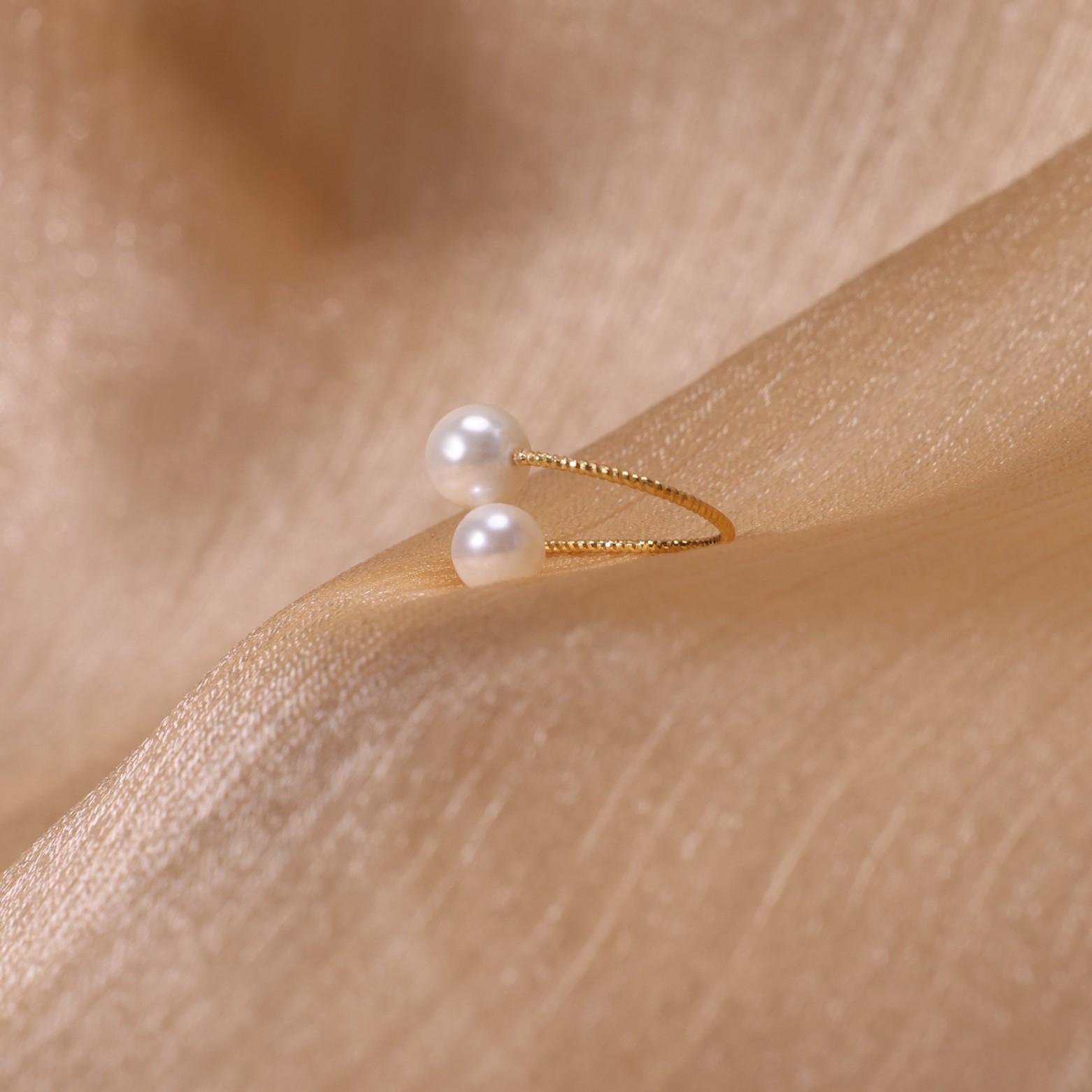 丽沁S925纯银双珠开口戒指纯银民族风简约气质法式指环可调节戒指 - 图1