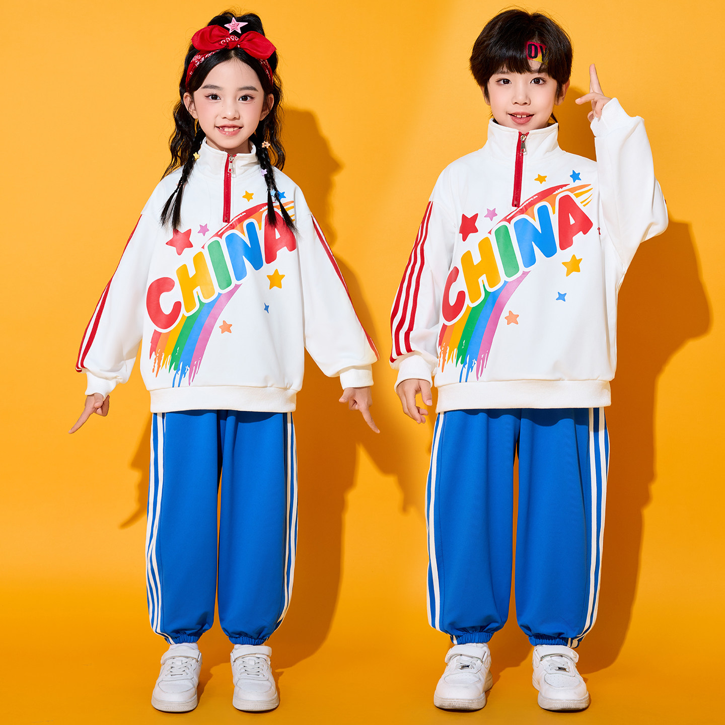 小学生运动会开幕式服装儿童啦啦队团体演出服幼儿园班服表演服装 - 图1