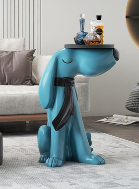 大型狗落地摆件大号托 托盘客厅玄关电视柜旁边装饰品乔迁新居礼