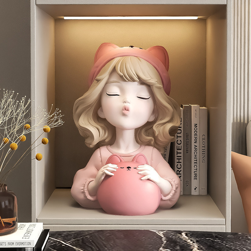 奶油风女孩存钱罐摆件只进不出客厅电视柜高级感小众装饰生日礼物,淘宝优惠券,粉丝福利购,淘宝优惠卷