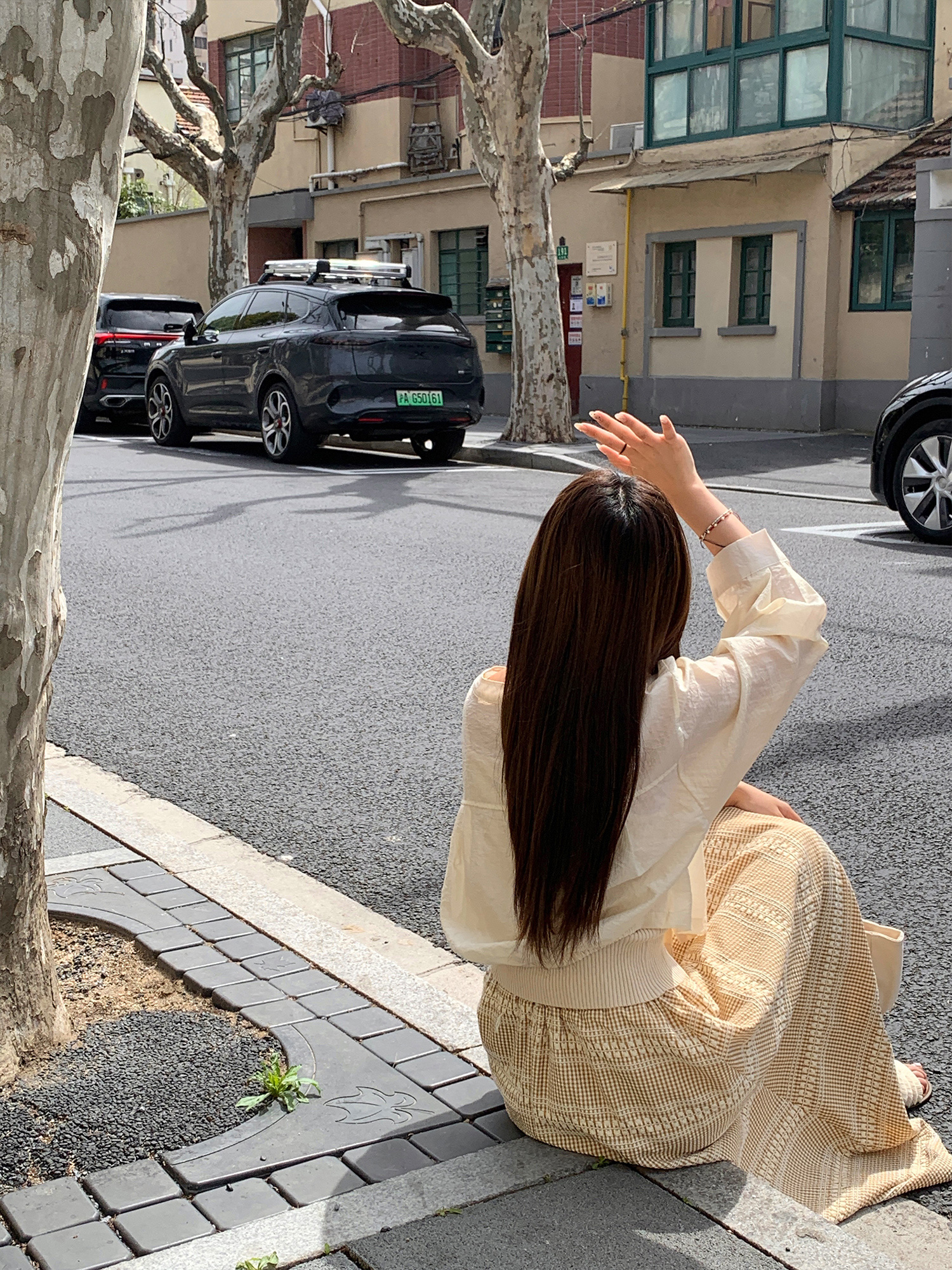 阿鹿说 芒塔千层·夏季防晒衬衫+格纹半身裙套装女温柔搭配一整套