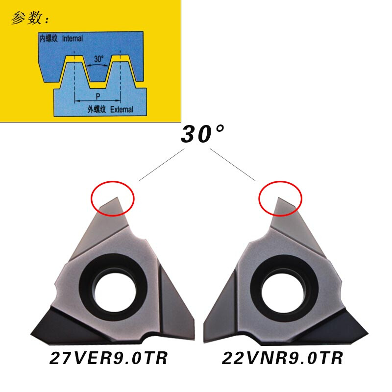 成都锋宜TR-30°立装型螺纹刀片27VER5.0TR TP04/27VNR7.0TR TP04 - 图0