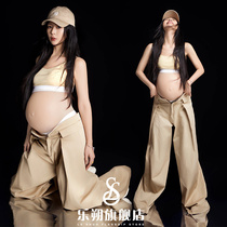 Shadow Building New Pregnant Woman Photo Photography Clothing Fairy Qi Ambience Flowers Skirt Gestation Mommy Pure Desire for Photographic Clothing