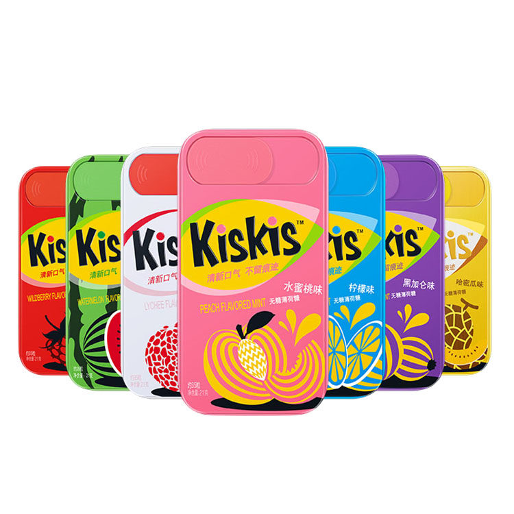 酷滋kiskis无糖薄荷糖明星果小零食 尖叫食品糖果