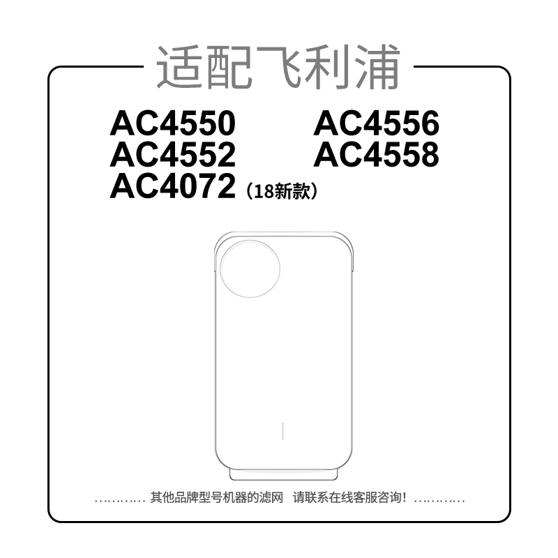 适配飞利浦空气净化器过滤网AC4558/AC4072/FY4152滤芯HEPA活性炭 - 图0