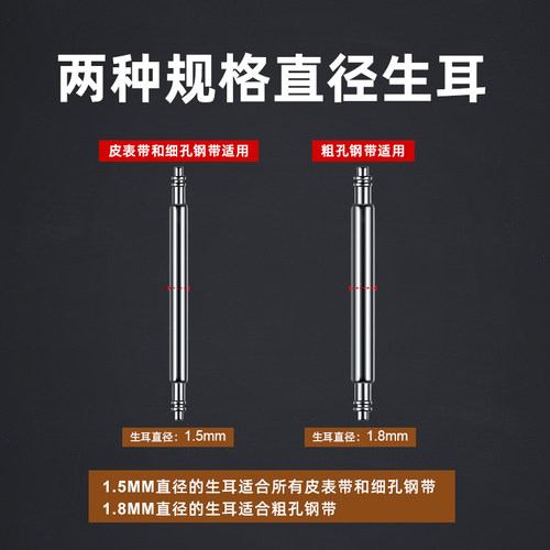 表带连接轴杆生耳表栓生耳针耳批弹簧针表针卡针插销手表配件表轴 - 图1