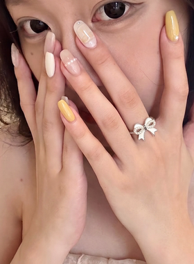 甜美蝴蝶结戒指女小众气质高级开口指环爆款高颜值